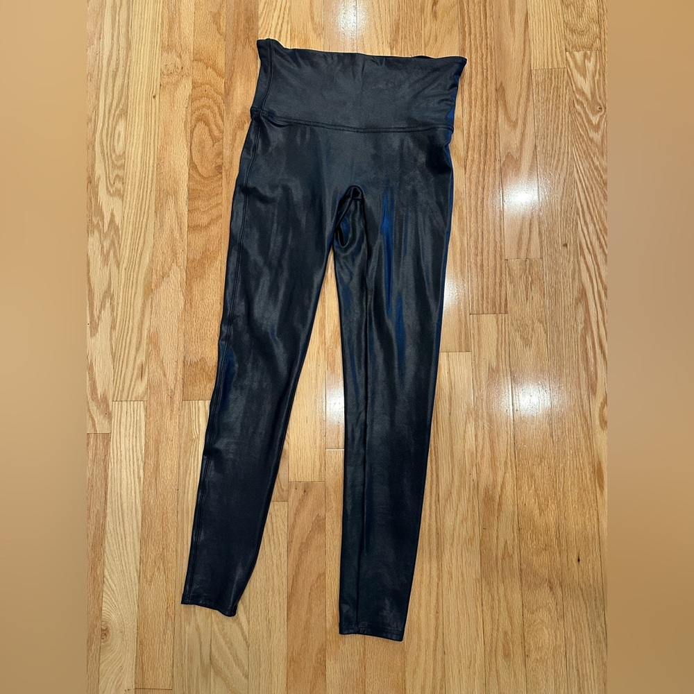 Spanx Faux Leather Leggings size L - Black